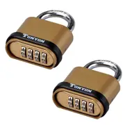riin 2x Combination Padlock Alloy Indoor Outdoor Rust Proof Weather Proof 4 Digit Short Shackle Overall Size 52x24x70mm