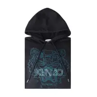 在飛比找momo購物網優惠-【KENZO】KENZO標籤LOGO虎頭刺繡設計純棉連帽長袖