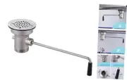Commercial Sink Drain: 3-1/2" Sink Opening Twist Handle Without Overflow Outlet