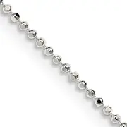 14 Inch Sterling Silver 1.05mm Square Fancy Beaded Chain