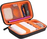 BOVKE PU Hard Travel Case for MacBook Air Pro Power Adapter Apple MagSafe 2 USB-C Charger - Extra Room for USB C Hub, Type C Hub, USB C Hub Multiport Adapter, Magic Mouse, Charging Cable, Black