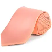 Ties for Men Classic Necktie Solid Color Smooth Satin Finish B9-peach