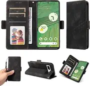 Compatible with Google Pixel 7 5G Cover,Compatible with Google Pixel 7 5G Card Slot Flop Side Clip Magnetic Flip Kickstand Wallet Phone Case Black