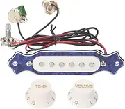 zolyet Electric Guitar Pickup Ready-to-Install Guitar Pickup Set with 6.35mm Jack Tone Adjustme Knobs White and Blue