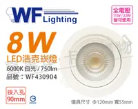 在飛比找松果購物優惠-【舞光】LED 8W 6000K 白光 36度 9cm 全電