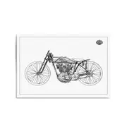 Harley Davidson Motorcycle Patent White Wall Art