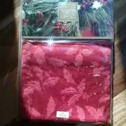 NEW Lenox Holly Damask Tablecloth RED. 52 X 70 Oblong