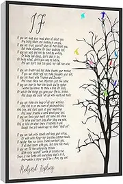 [RCVTVPV] If Kipling Poem Wall Art Rudyard Kipling Inspirational Poem Poster Canvas Wall Art For Home Office Framed Ready to Hang 8"x12"