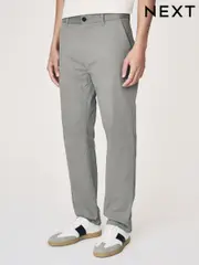 Grey Light Slim Fit Stretch Chinos Trousers (B88950) | $44