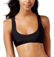 Rachel Roy black lace up racerback Bikini top Size M