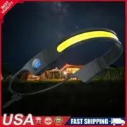 LED+COB Head Torch Durable 3 Modes USB Rechargeable for Running Cycling Camping
