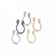 0.8MM High Quality Thin Septum Fake Nose Clip Ring Stud No Piercing 5Colours 0.8*10MM - Rose Gold