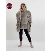 The M&S Snuggle™ Supersoft Faux Fur Hooded Blanket - Light Grey