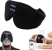 Bluetooth Eye Mask Sleep Headphones,3D Bluetooth 5.0 Music Eye Mask,HD Stereo Speakers,Wireless Play 10h Improve Sleeping,Perfect for Side Sleepers,Insomnia,Meditation