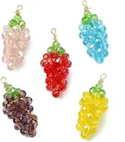 [UR URLIFEHALL] Handmade Shaped Charms with Glass Plastic Beads, Dangle Charm Pendants for Jewellery Making, Crafts, Keychains, Mobile Phone Charms