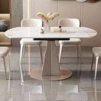 在飛比找樂天市場購物網優惠-餐桌 椅組合 簡約現代小戶型 旋轉折疊 家用 飯桌 可伸縮變