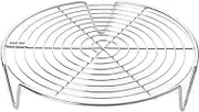 Generic Round Cooking Shelf, Pot Steam Tray, Steam Cooker Basket, Pots Stand, Multifunctional Round Cake Shape Steam Tray Stand for Homemade Pot, Silver, 16cm