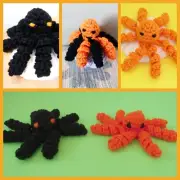 Halloween Plush Octopus in Holiday Colors for Halloween Party Decor or Gift