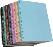 Yansanido Spiral Notebook, 8 Pcs 10.5 Inch x 7.45 Inch B5 Thick Plastic Hardcover 7mm College Ruled 8 Color 80 Sheets -160 Pages Journals for Study, Work, Travel and Notes (B5, 8 Pcs 8 Color)