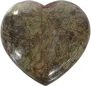 uxcell Natural Heart Shaped Crystal Stone, 1.2 Inch Mini Polished Love Gemstone Crystal, Pocket Rock Engraved Worry Stones for Women Gifts Meditation, Red Brown