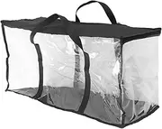 [SEWACC] Transparent Book Storage Bag Large Capacity Handheld Book Bag for School Reusable to Carry for Classroom Use