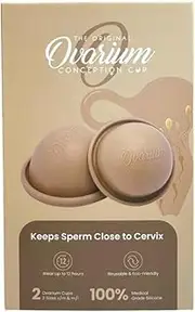 Ovarium® Patented Reusable Medical-Grade Silicone Fertility Aid Cups - Hormone Free - Keeps Close to Cervix Up to 12 Hours (2 Sizes) - Increase Chances of Natural Conception