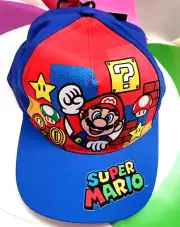 Nintendo Super Mario Boys Blue Baseball Cap Hat Age 7+ Adjustable OSFM Boys