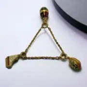 Joan Rivers Necklace Extender Set Shell Egg Ship Egg & Piano Charm Gold Tone