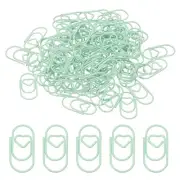 1x0.4 Inch Mini Paper Clip, 80 Pcs Metal Heart Paper Clip Small Cute Bulk, Green