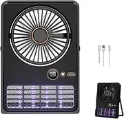 Mosquito Killer Lamp Fan, 2-in-1 Indoor Electric Bug Zapper with Fan, 5 Gears Adjustable Indoor Bug Zapper with Fan, Low Noise, Small Fly Insects Lamp Trap Catching Moth Gnat Flies (Rechargeable-A)