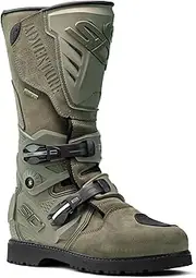 SIDI | Touring Motorcycle Boots, Professional Motocross Boots for Men ADVENTURE 2 GORE-TEX, Micro-Adjustable and Replaceable Buckles, Flex System, Velcro Strap, Military, 11.5