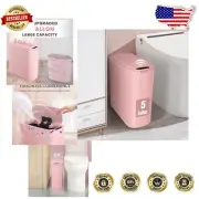 Compact 5-Gallon Pink Automatic Trash Can with Odor Seal - Perfect for Any Room
