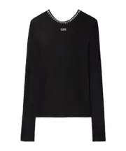 Off-White Embellished U-Back Top IT44,IT36 Black