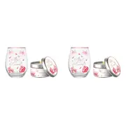 4pc Best Friend 520ml Stemless Glass Tumbler & Candle Vanilla Scent Set