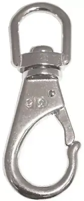 Stainless Steel Snap Hook Swivel Eye - 70mm Long 16mm Eye