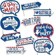 [Big Dot of Happiness] Funny Australia Day - G’Day Mate Aussie Party Photo Booth Props Kit - 10 Piece