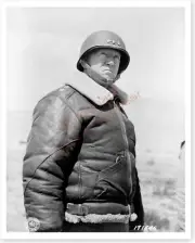 General George S. Patton In Leather Jacket WWII Silver Halide Photo