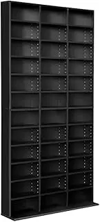 Belesyau Australia 528 DVD 1116 CD Storage Shelf Media Rack Stand Cupboard Book Unit Case Organizer (Black)