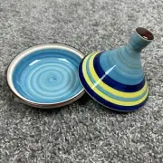 Traditional Authentic Morocco Ceramic Serving Tagine Handmade/Painted Sz 5"x5"
