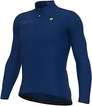 [ALE'] Alé Cycling Men's Solid Fondo 2.0 Long Sleeve Jersey, Blue, L