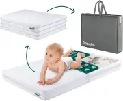 QUATRO Fold Pack n Play Mattress Pad Foldable Crib Mattress Soft Memory Foam