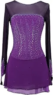 [Zagitova] Ice Figure Skating Dress for Girls Open Back Women Breathable Competition Dance Clothing with Shiny Rhinestone