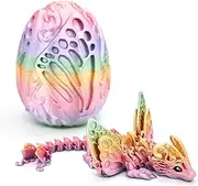 3D Printed Dragon with Butterfly Wings and Eggs, Magic Cute 3-d Printing Articulated Butterflies Egg Action Fidget Toys, Rainbow Silk