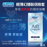 在飛比找樂天市場購物網優惠-Durex 杜蕾斯 AIR輕薄幻隱裝衛生套 8入