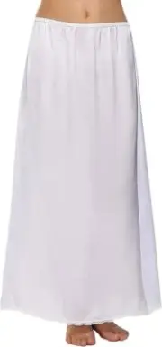 Avidlove Lingerie Satin Snip It Half Slip Long White XL