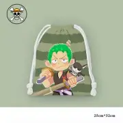Anime One Piece Figure Storage Bag Kawaii Kid Zoro Bag Drawstring Pocket
