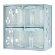Seasoning Storage Container 4 Grids Seasoning Box for Cruet Desserts Seafood Pink