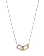 Bloomingdale's Fine Collection Diamond Paperclip Necklace in 14K White & Yellow Gold, 0.25 tcw
