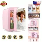 4L Mini Skincare Fridge with LED Mirror - Cooler & Warmer for Beauty Essentials