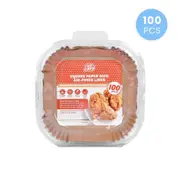 100 Pcs 20cm Square Disposable Unbleached Silicone Paper Dish Air-fryer Liner